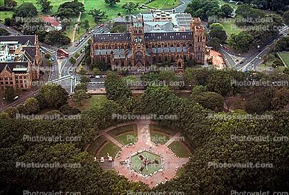 Plaza, Trees, Garden, Park, Building, St Mary's Cathedral