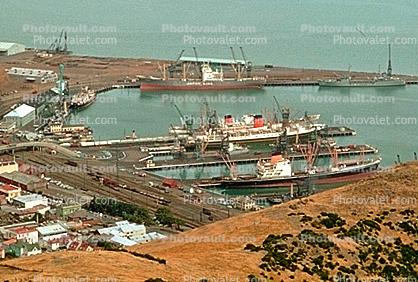 docks, harbor, piers, ships, Christchurch, 1950s