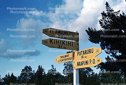 distance signage, Rotorua
