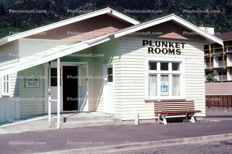 Plunket Rooms, Picton, bench, building, sidewalk