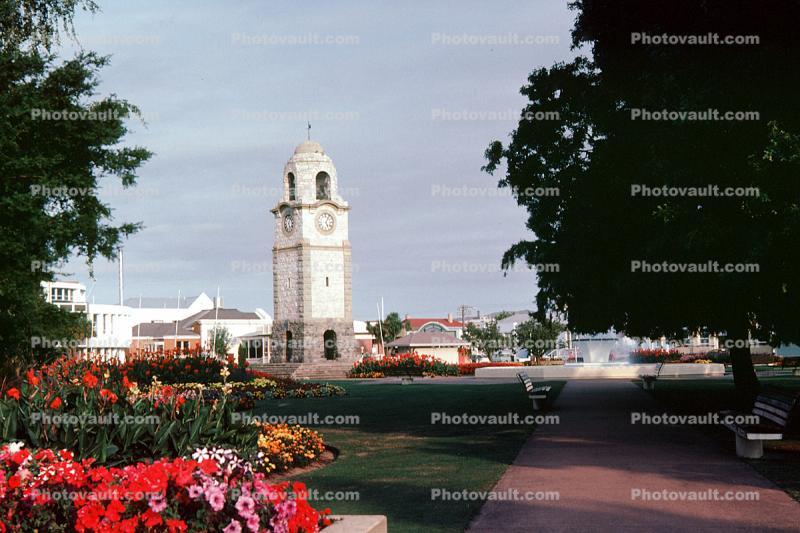 Clock Tower, flowers, Park, Blenheim
