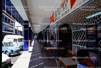 Shops, Buildings, cars, Papeete