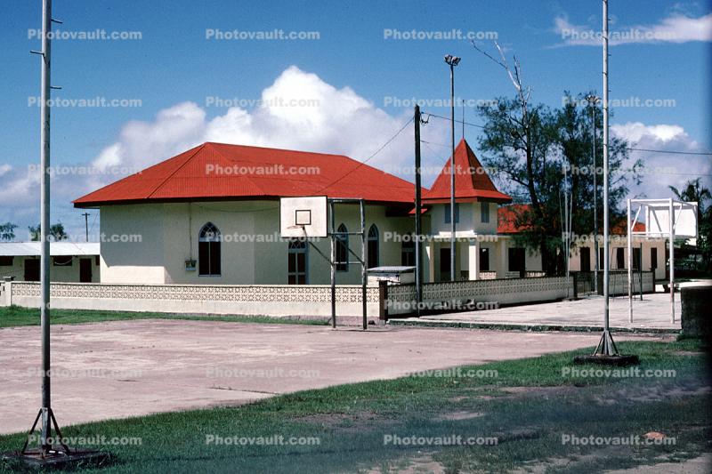 Building, Basketball Court, School