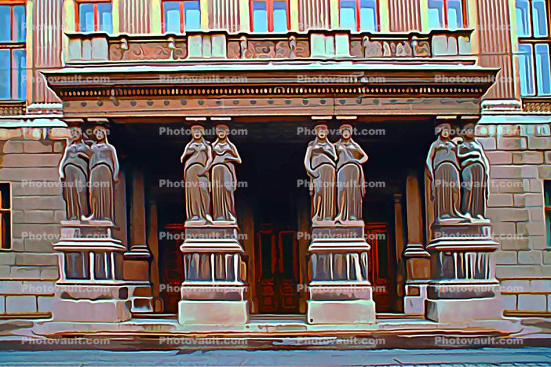 Women Statues Holding Up The Doorway, Vienna
