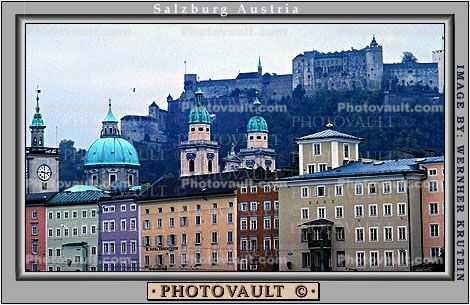 Buildings, Hohensalzburg Castle, colorful, Salzburg
