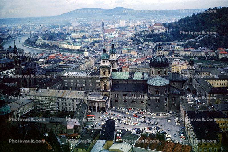 Buildings, Churches, cityscape, castles, cathedral, skyline, Salzach River, Salzburg