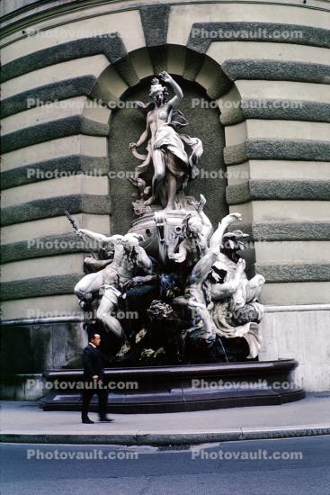 statue, statuary, Fountain, woman, female, Vienna