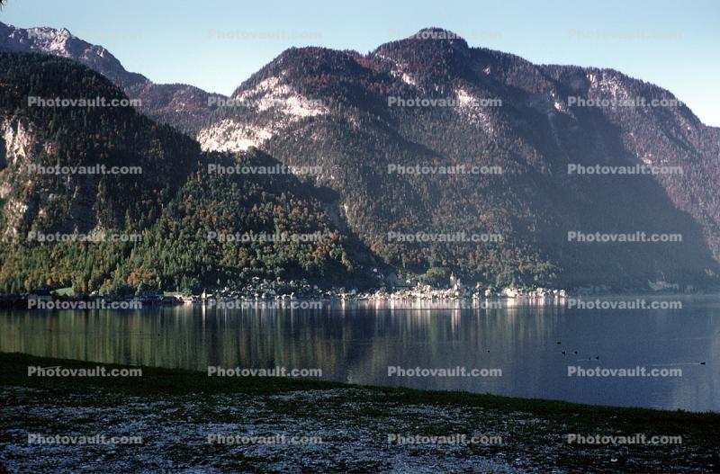 reflection, lake, water, village, bucolic, Rural, peaceful, mountains, Hallstatt
