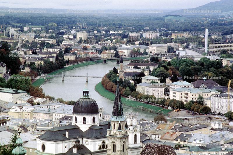 buildings, churches, houses, cityscape, Salzach River, Salzburg