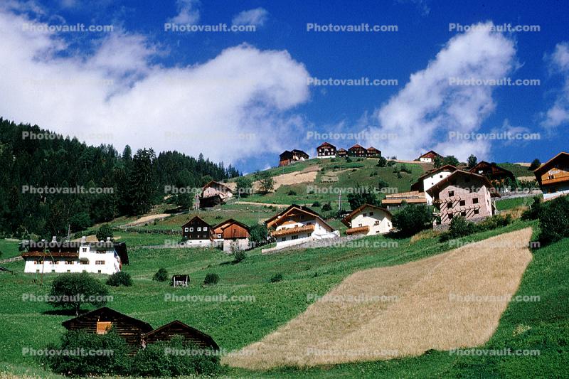 Homes, Houses, Fields, Grass, Buildings, Hills, Nature