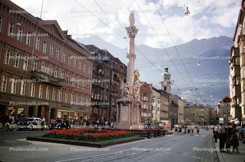 landmarks, street, Mountains, City, Town, Alps, Innsbruck