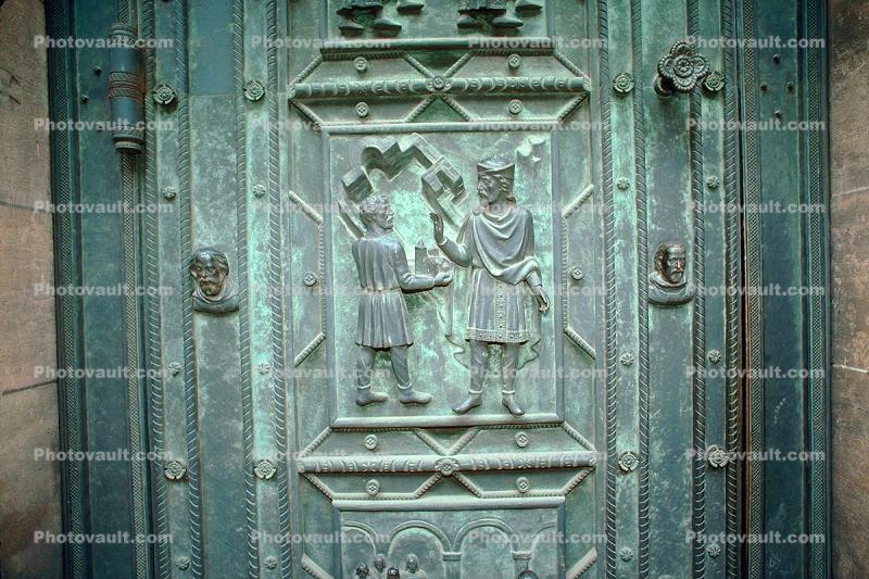 Door, metal, patina, bar-Relief