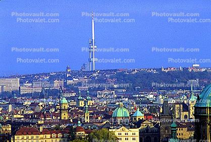 Television Tower at Zizkov, skyline, buildings, landmark
