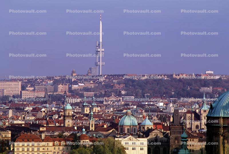 Television Tower at Zizkov, skyline, buildings, landmark