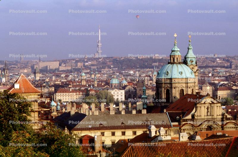 Cathedral, skyline, Television Tower at Zizkov, buildings, landmark