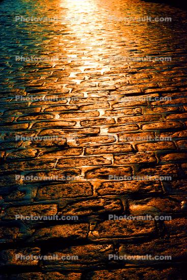 cobblestone street, brick, Prague