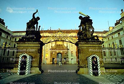 Entrance, Mathais Gate (back), Soldier, Guard, Guardhouse, Hradcany, Castle Prague