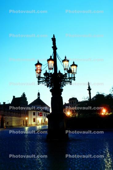 Hradcany Square, Prague, dusk, evening light