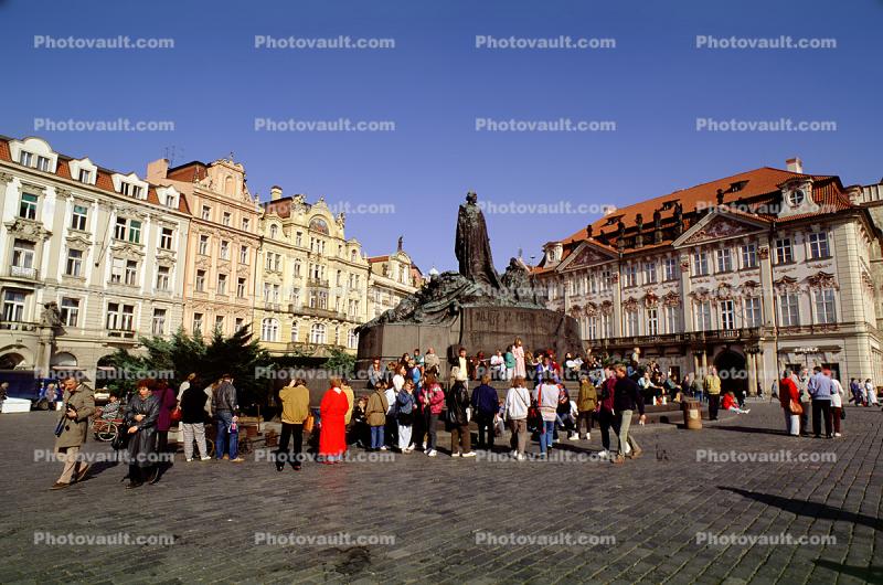Jan Hus Memorial, buildings, Old Town Square, Prague