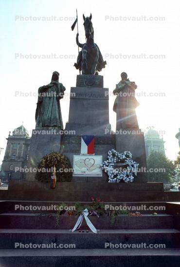 King Wenceslas Statue Prague, (Vaclav), Monument, landmark