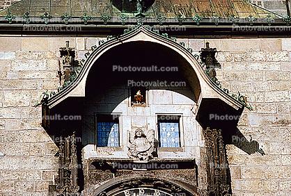 bar-Relief Angels, Ornate Window, Prague, opulant