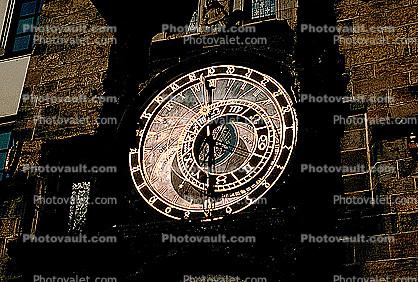 Astronomical Clock, Old Town Square, Prague, Round, Circular, Circle, outdoor clock, outside, exterior, building