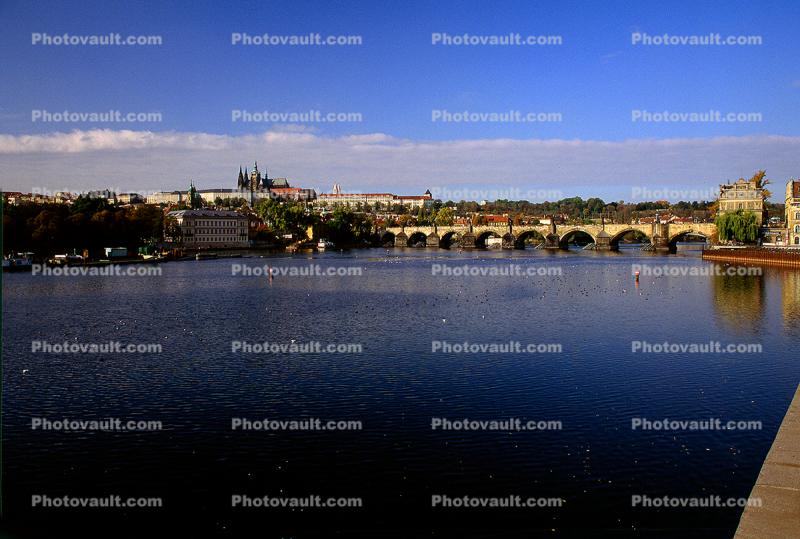 Charles Bridge, Vltava River, Prague, Shoreline