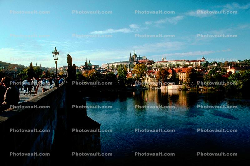Charles Bridge, Vltava River, castle