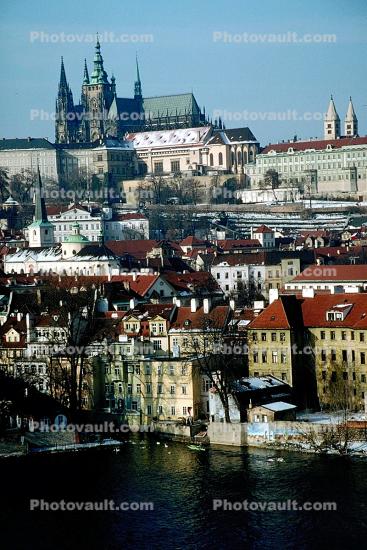 Vltava River, Prague, skyline