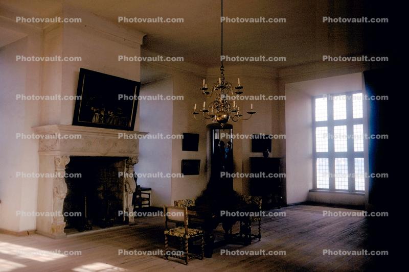 inside, indoor, chandelier, fireplace, Elsinore Castle