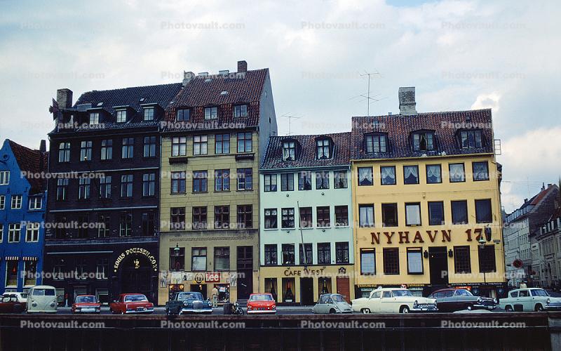 NYHavn 17, Buildings, Cars, BMW scooter, September 1968