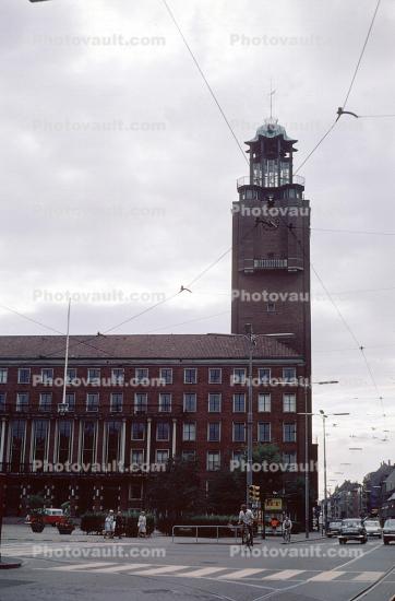 Allegade Street, tall lighthouse tower building, Clock Tower, September 1968
