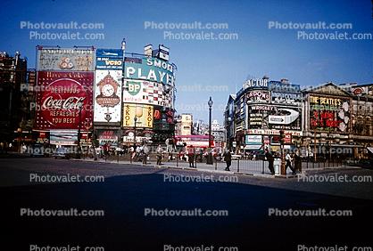 Piccadilly Circus, buildings, 1950s