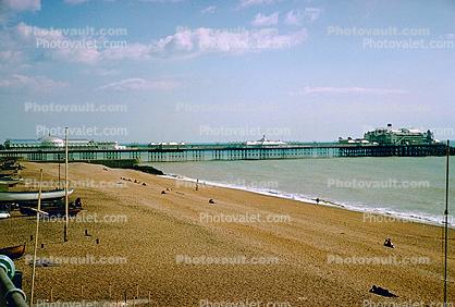 Palace Pier, water, ocean, beach, sand, retro, Brighton, England