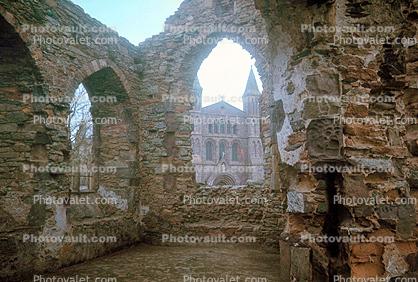 Bishops Palace, ruins, Saint Davids, Wales, 1950s