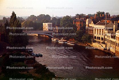 River, bridge, York, England, Edinburgh, Scotland, 1950s