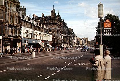 buildings, shops, Edinburgh, Scotland, 1950s