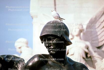London, Pigeon poops on Helmet