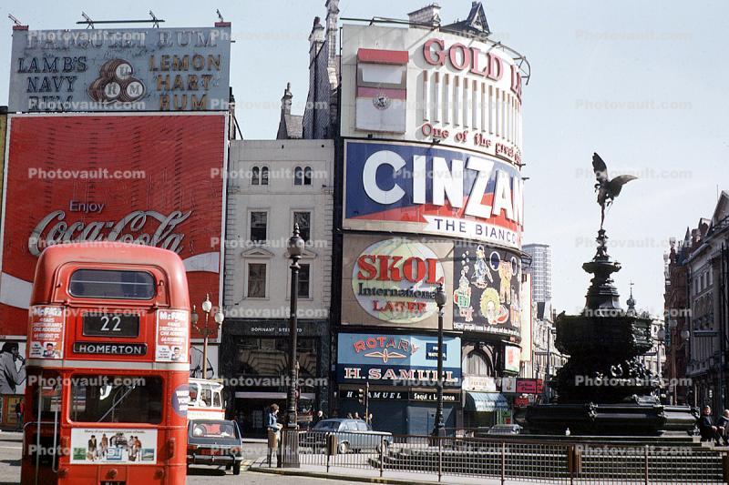 Piccadilly Circus, Roundabout, Angel Statue, Doubledecker Bus