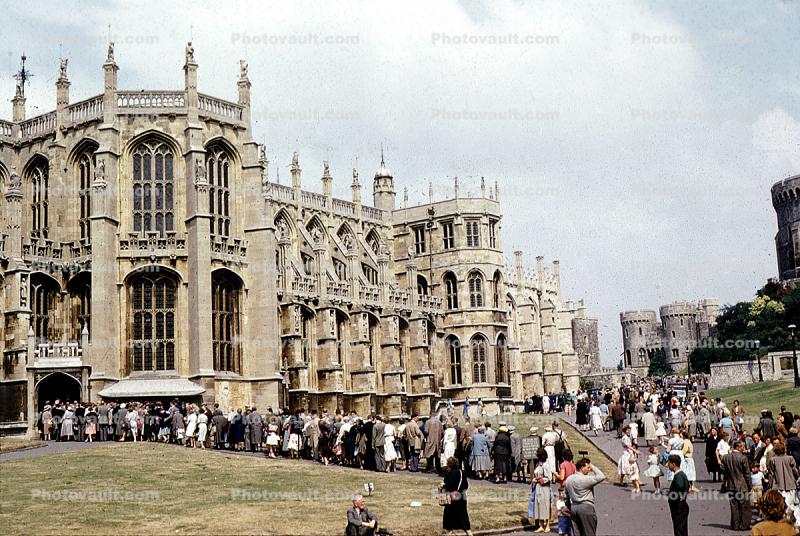 St George's Chapel, Windsor Castle, England, landmark, Anglican Church, 1950s