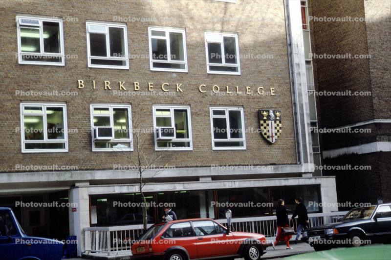 Birkbeck College, building, cars