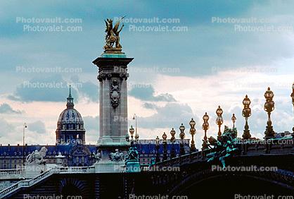 Pegasus the Flying Horse, Golden statues on the Pont Alexandre III, Paris
