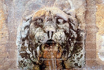 Lion, Water, Mouth, Sculpture