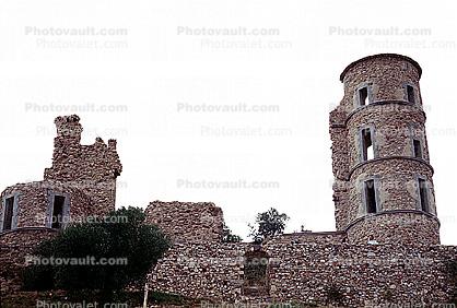 Port Grimaud Castle Ruins, Tower, Buildings, photo-object, object, cut-out, cutout