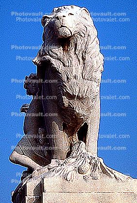 Lion statue, Statuary, Sculpture, Exterior, Outdoors, Outside, art, artform