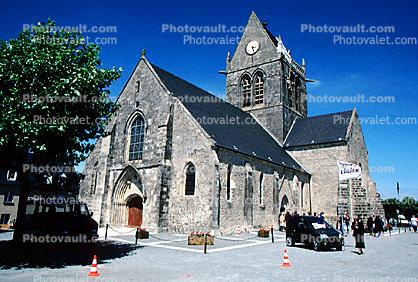Church in Sainte Mere Eglise, Normandy, France