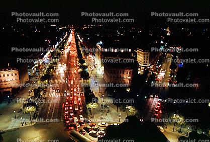 night, nighttime, lights, Champs Elysees, Champs-ƒlysŽes 