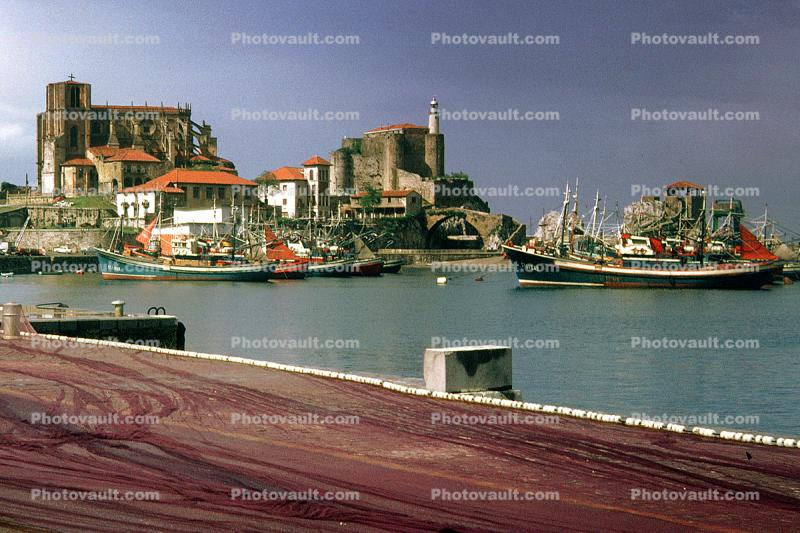 Docks, harbor, castle, cathedral, waterfront, shore