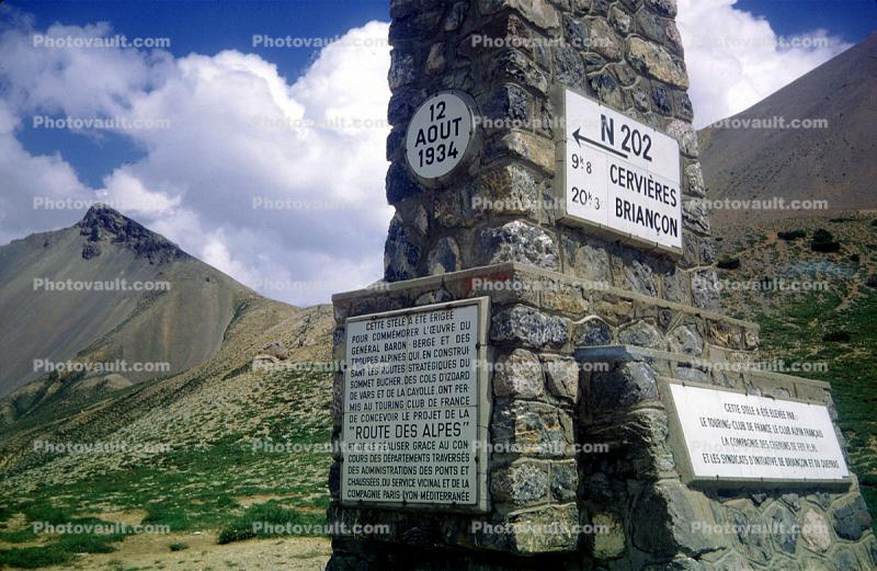grey-stone marker, Cervieres, N-202, July 1971, 1970s