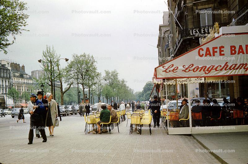 Corner Cafe, Le Longchamps, Sidewalk, Champs Elysees, May 1959, 1950s